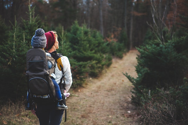 hiking with child